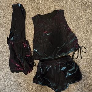 Women's Black and Pink Sleepwear Set